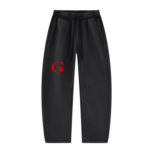 Unisex Vintage Wash Barrel Leg Fleece Sweatpants